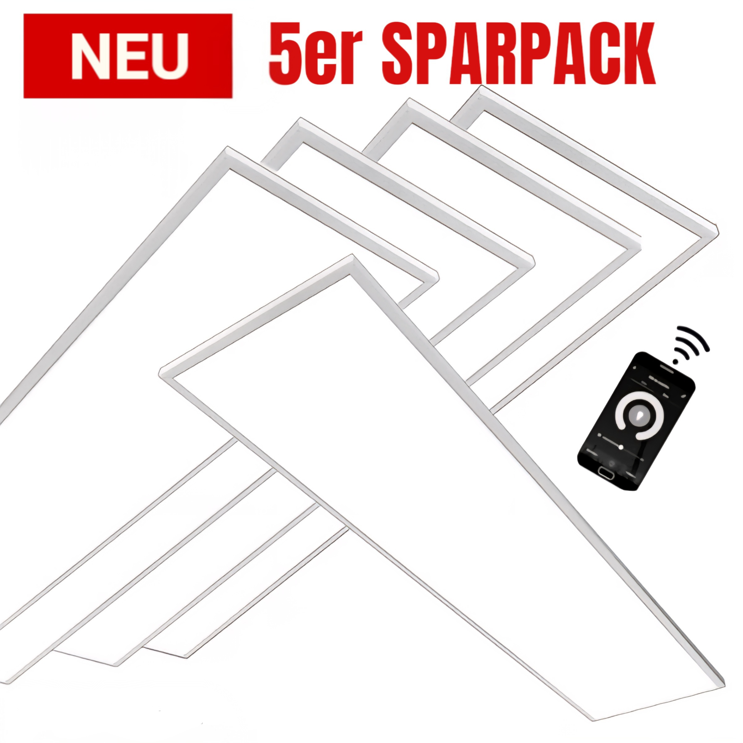 5er SPARPACK LED Panel 105x30cm, Tuya Smart, WiFi, dimmbar